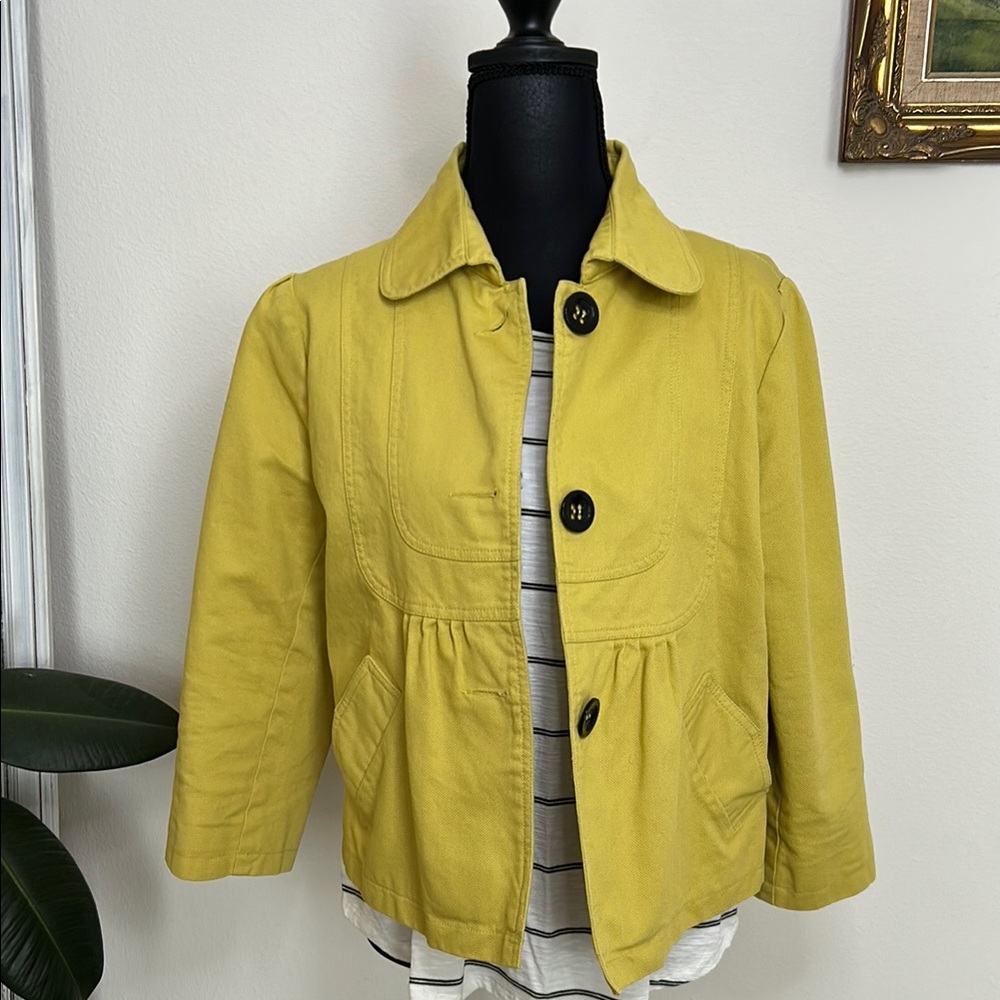 APT 9 Yellow Women's Blazer Jacket 100 % cottton